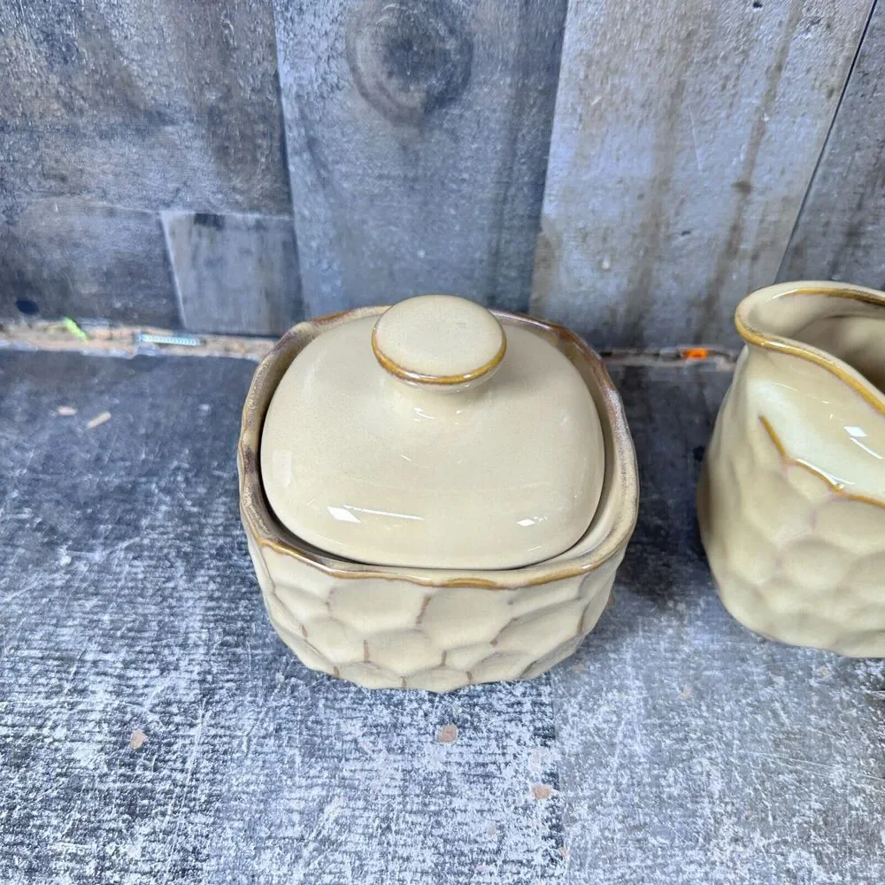 Sango Continental Beige 8712 Unused Set‎ of sugar and creamer